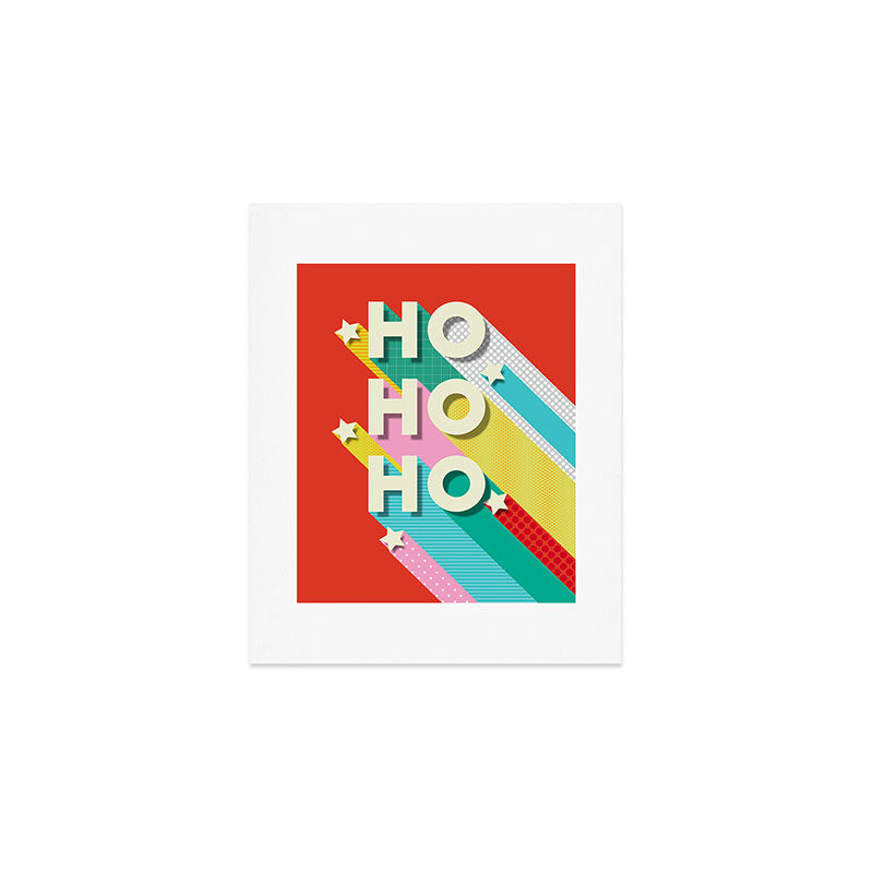 Ho Ho Ho Christmas typography Art Print Gallery Image 1