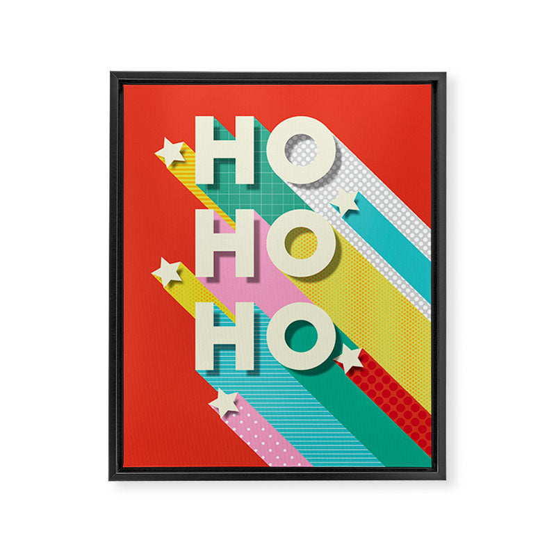 Ho Ho Ho Christmas typography Framed Canvas Print Gallery Image 8