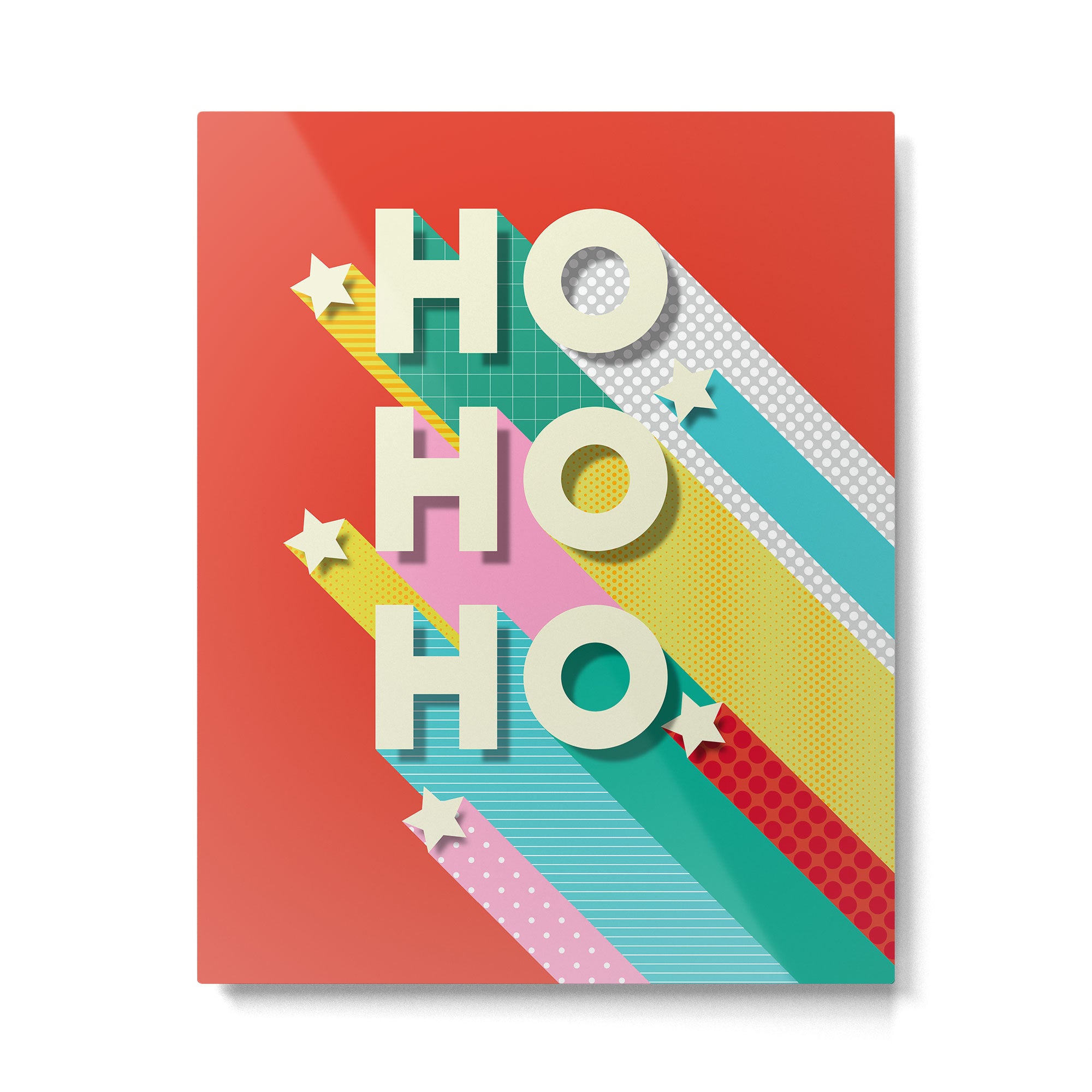 Ho Ho Ho Christmas typography Metal Print Gallery Image 6
