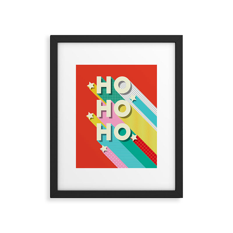 Ho Ho Ho Christmas typography Framed Art Print Gallery Image 6