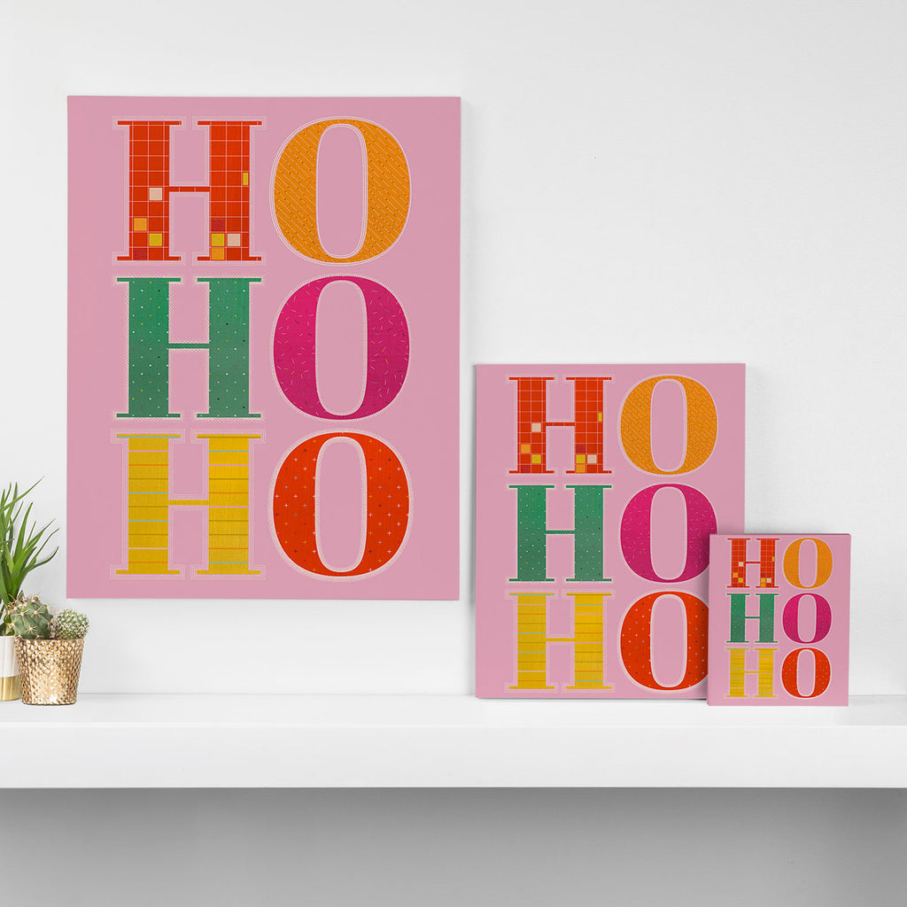 HO HO HO Festive Letters Canvas Print Gallery Image 3