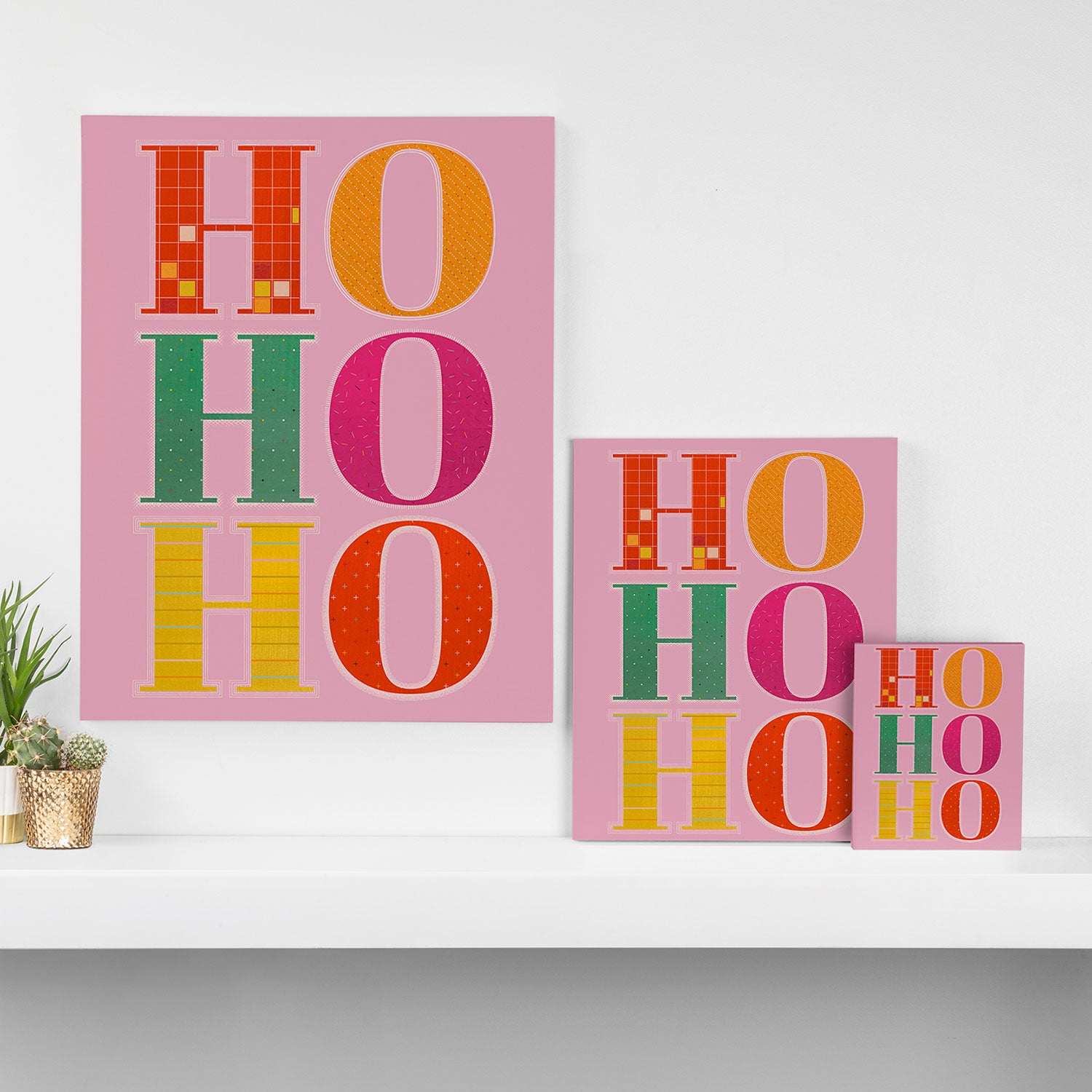 HO HO HO Festive Letters Canvas Print Gallery Image 3