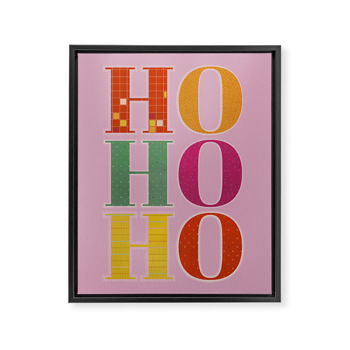 HO HO HO Festive Letters Framed Canvas Print Gallery Image 1