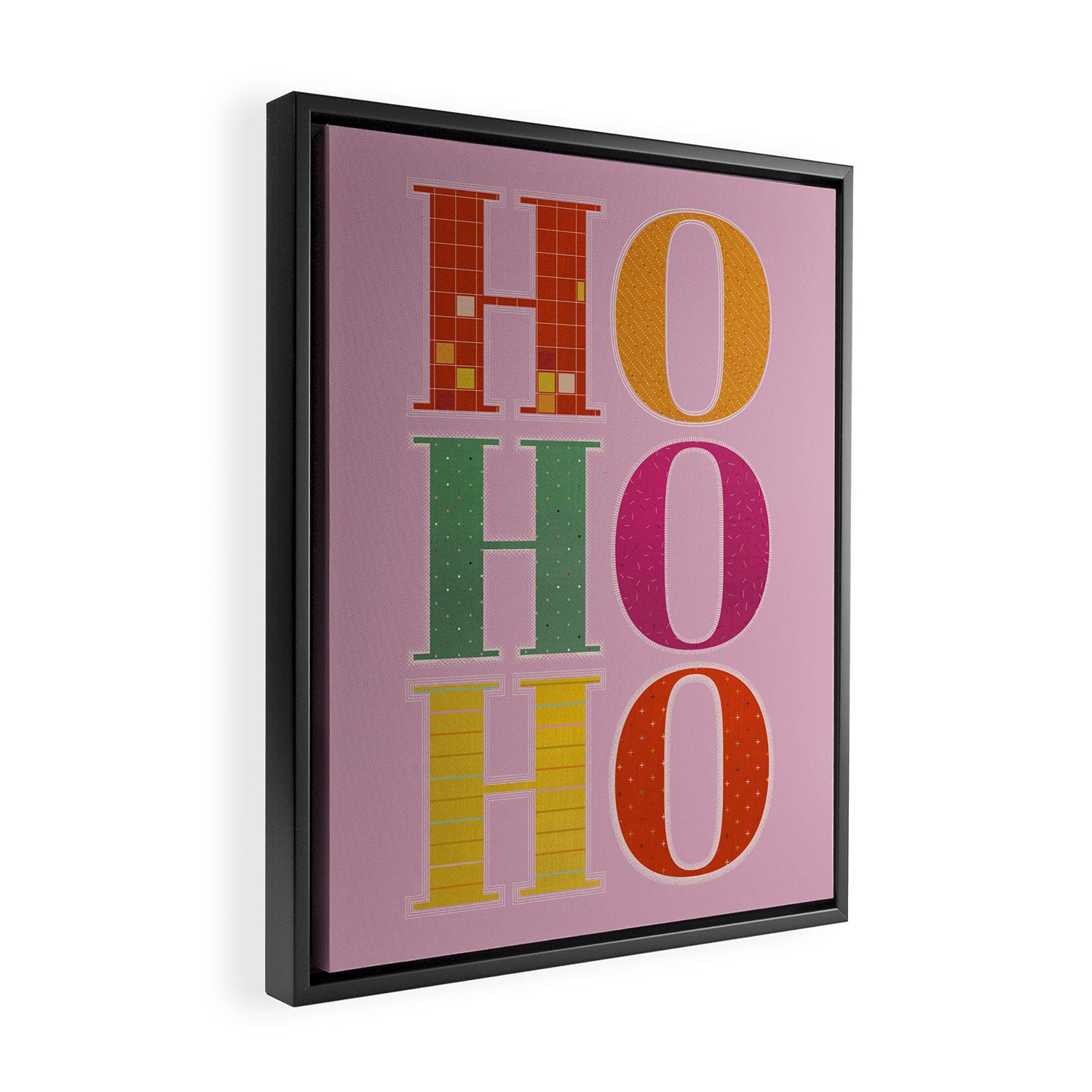 HO HO HO Festive Letters Framed Canvas Print Gallery Image 2