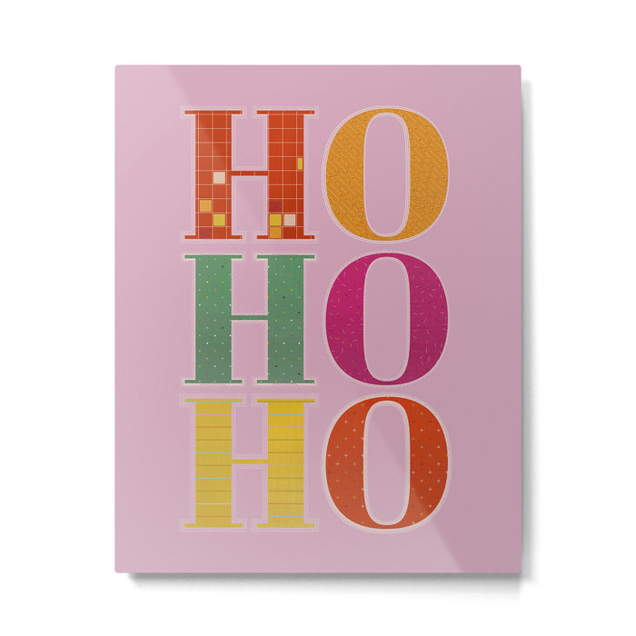 HO HO HO Festive Letters Metal Print Gallery Image 1