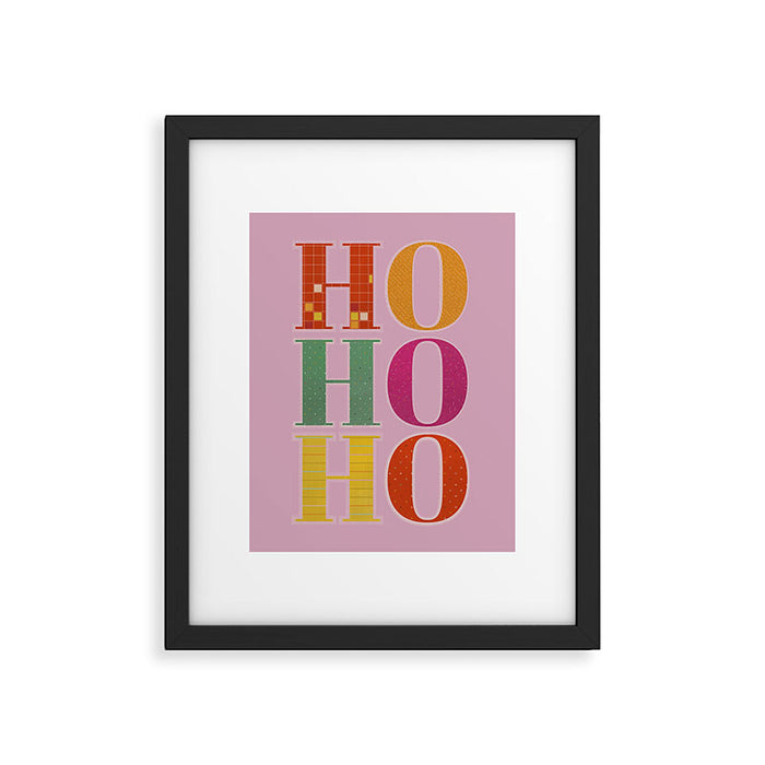 HO HO HO Festive Letters Framed Art Print Gallery Image 1
