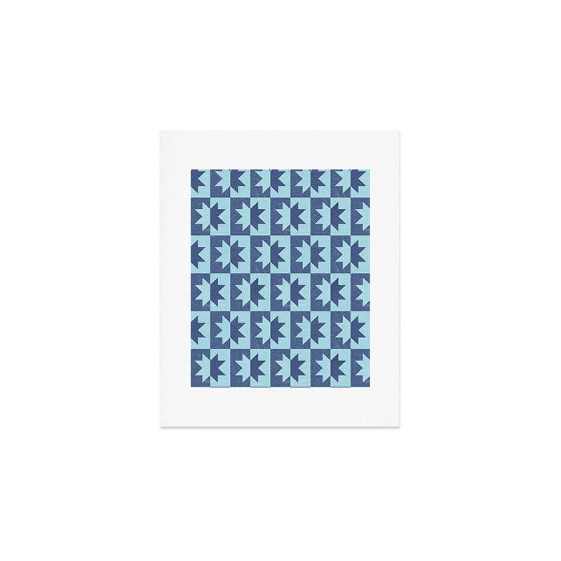 Holiday Contrast: Blue Bethlehem Star Delight Art Print Gallery Image 1