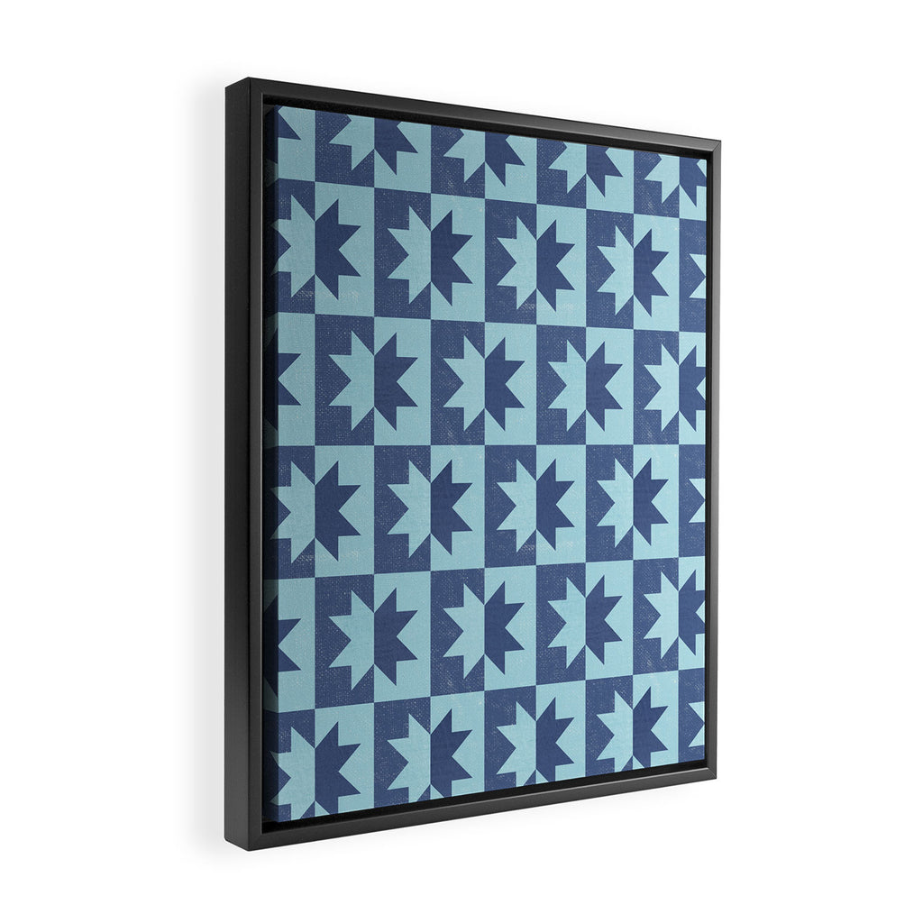Holiday Contrast: Blue Bethlehem Star Delight Framed Canvas Print Gallery Image 2