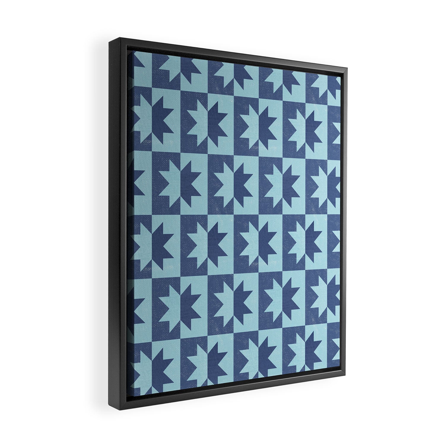 Holiday Contrast: Blue Bethlehem Star Delight Framed Canvas Print Gallery Image 2