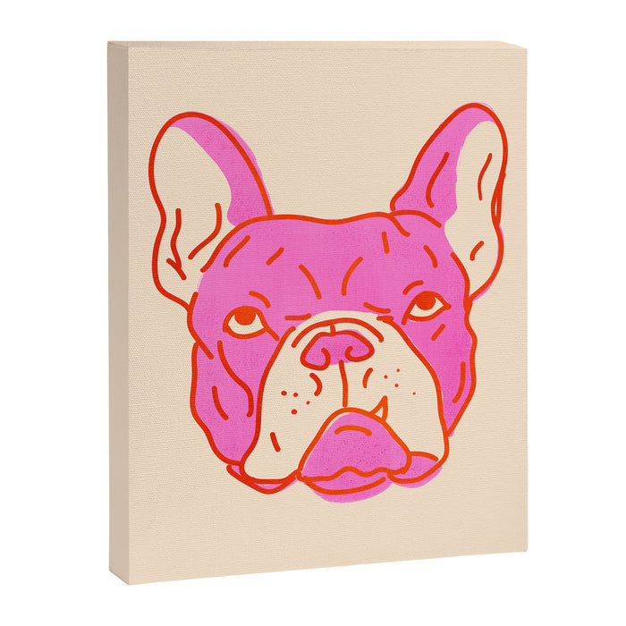 Hot Pink Bulldog Canvas Print Gallery Image 1