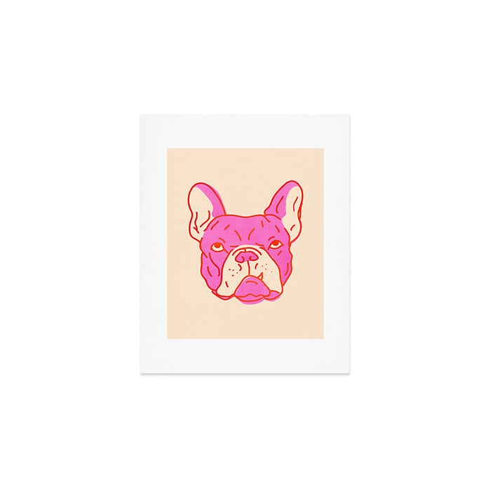 Hot Pink Bulldog Art Print Gallery Image 1