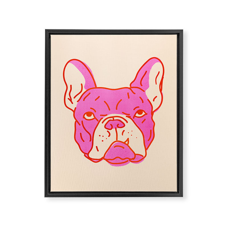 Hot Pink Bulldog Framed Canvas Print Gallery Image 8