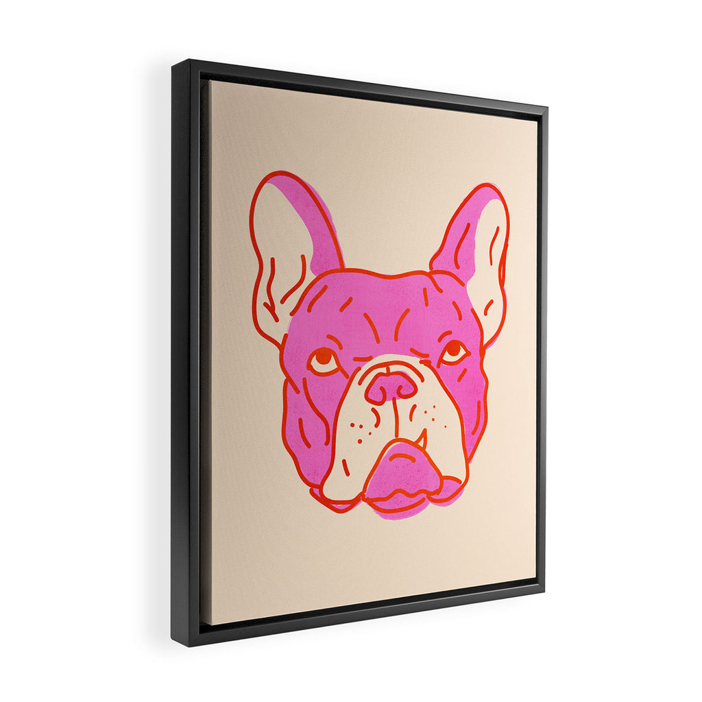 Hot Pink Bulldog Framed Canvas Print Gallery Image 2