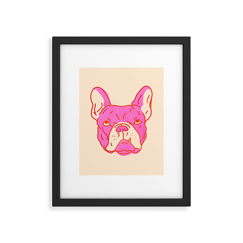 Hot Pink Bulldog Framed Art Print Gallery Image 6