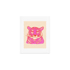 Hot Pink Tiger Portrait Art Print Gallery Image 1