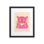 Hot Pink Tiger Portrait Framed Art Print Gallery Image 6