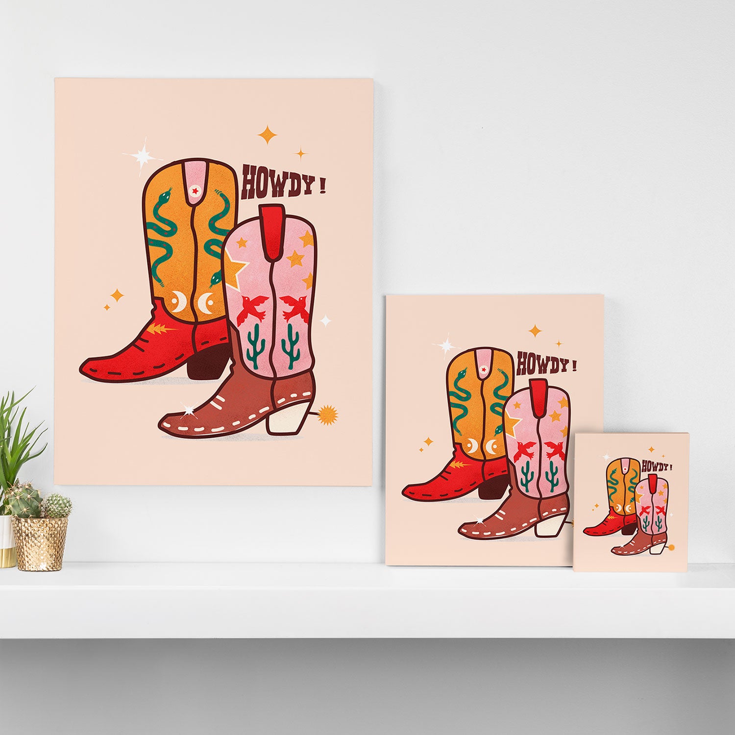 Howdy! Cowboy Boots Canvas Print Gallery Image 3