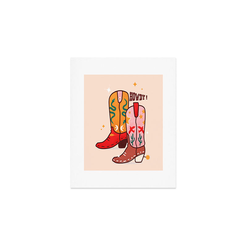 Howdy! Cowboy Boots Art Print Gallery Image 1