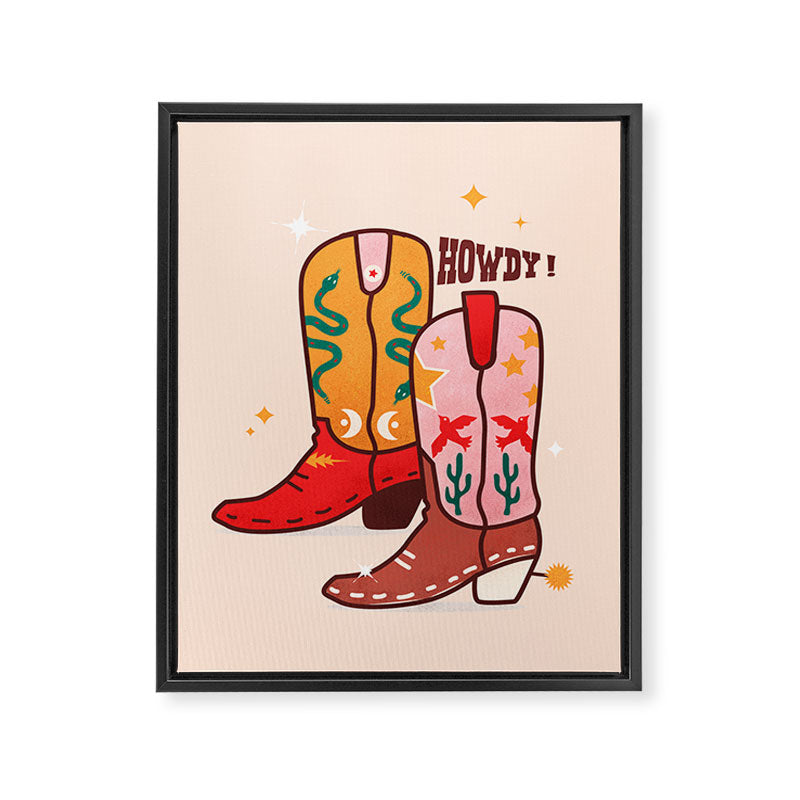 Howdy! Cowboy Boots Framed Canvas Print Gallery Image 8