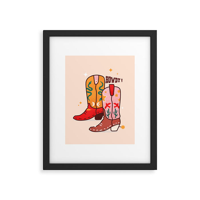 Howdy! Cowboy Boots Framed Art Print Gallery Image 1