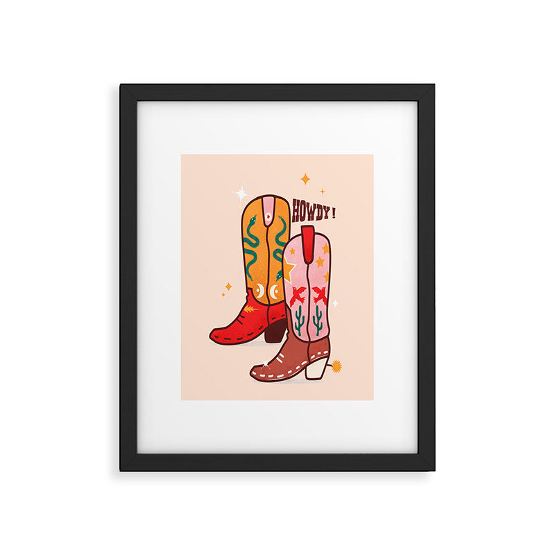 Howdy! Cowboy Boots Framed Art Print Gallery Image 4