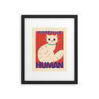 Impress Me Human Vintage Cat, Retro Illustration Framed Art Print Gallery Image 4