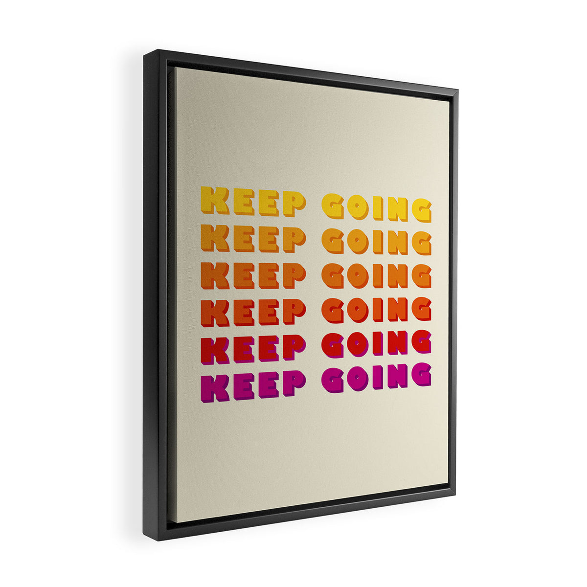 KEEP GOING - POSITIVE QUOTE Framed Canvas Print Gallery Image 2