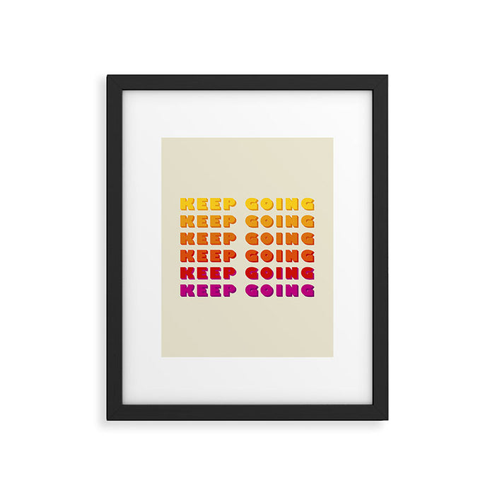 KEEP GOING - POSITIVE QUOTE Framed Art Print Gallery Image 1