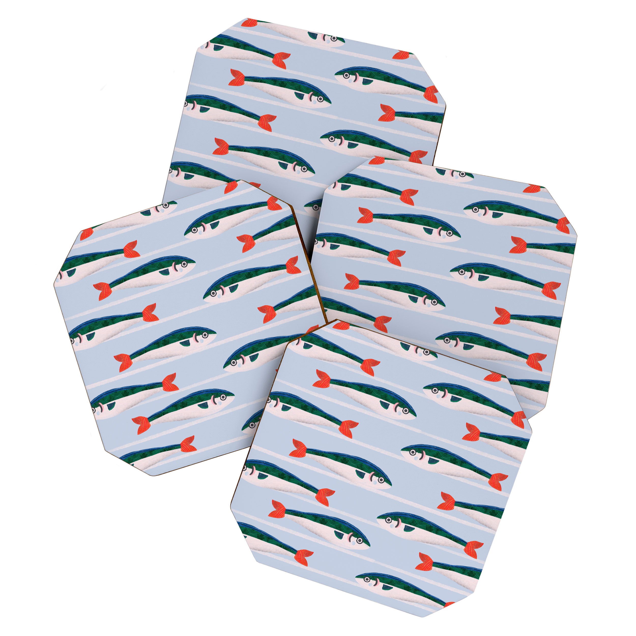 Large Sardines Pattern Coaster Gallery Image 1