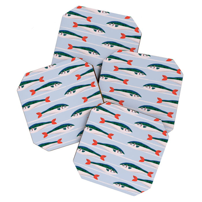 Large Sardines Pattern Coaster Gallery Image 1
