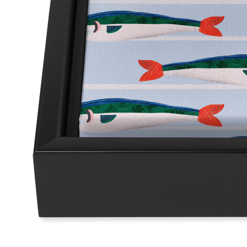 Large Sardines Pattern Framed Canvas Print Gallery Image 3