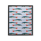 Large Sardines Pattern Framed Canvas Print Gallery Image 8