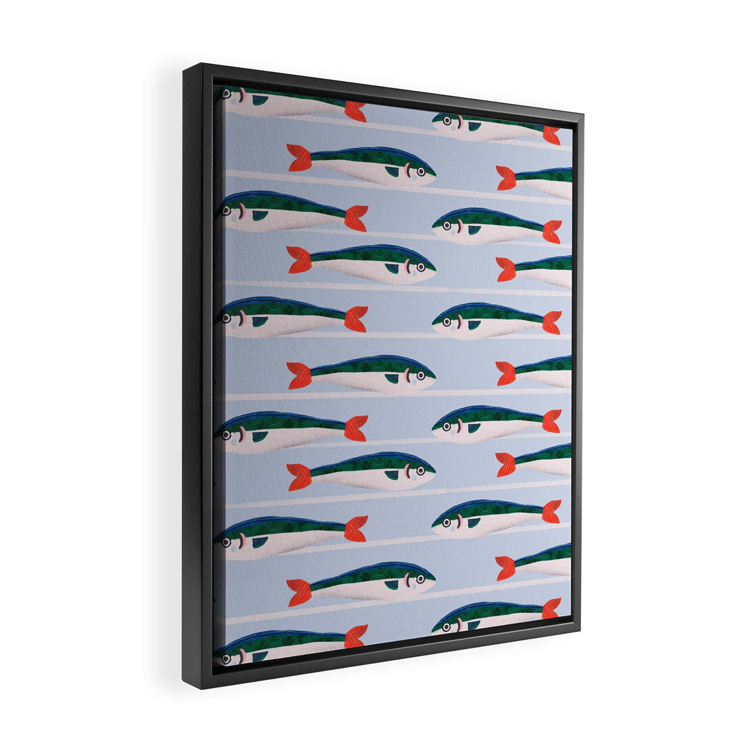 Large Sardines Pattern Framed Canvas Print Gallery Image 2