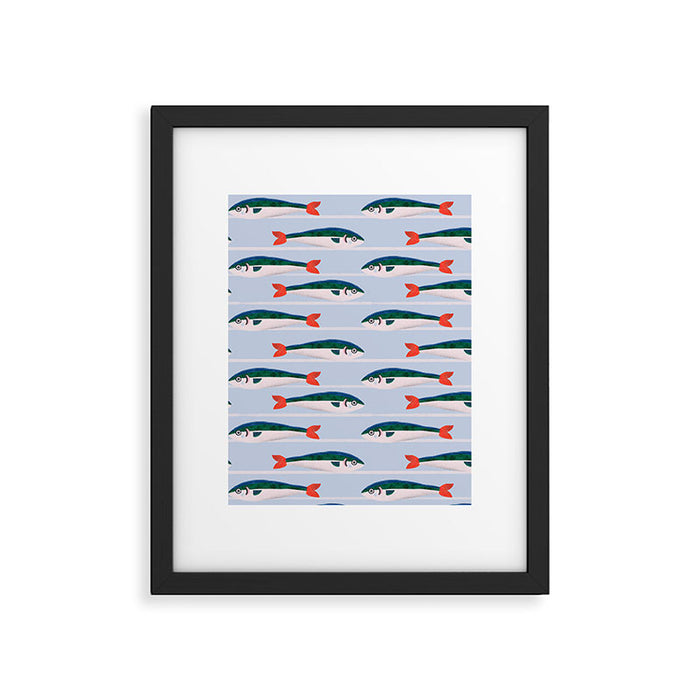Large Sardines Pattern Framed Art Print Gallery Image 1