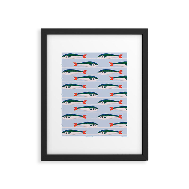 Large Sardines Pattern Framed Art Print Gallery Image 6