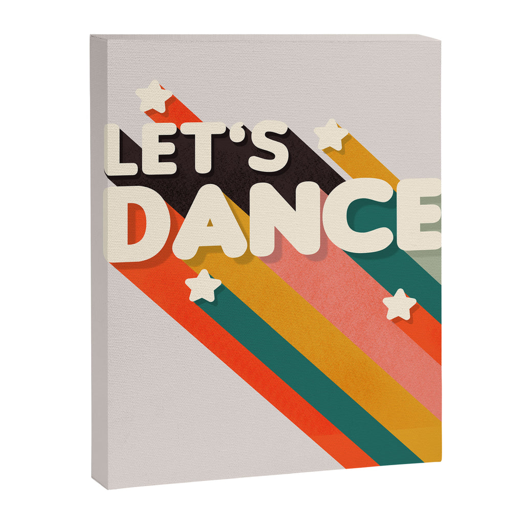 Let's Dance - retro rainbow typography Canvas Print Gallery Image 8