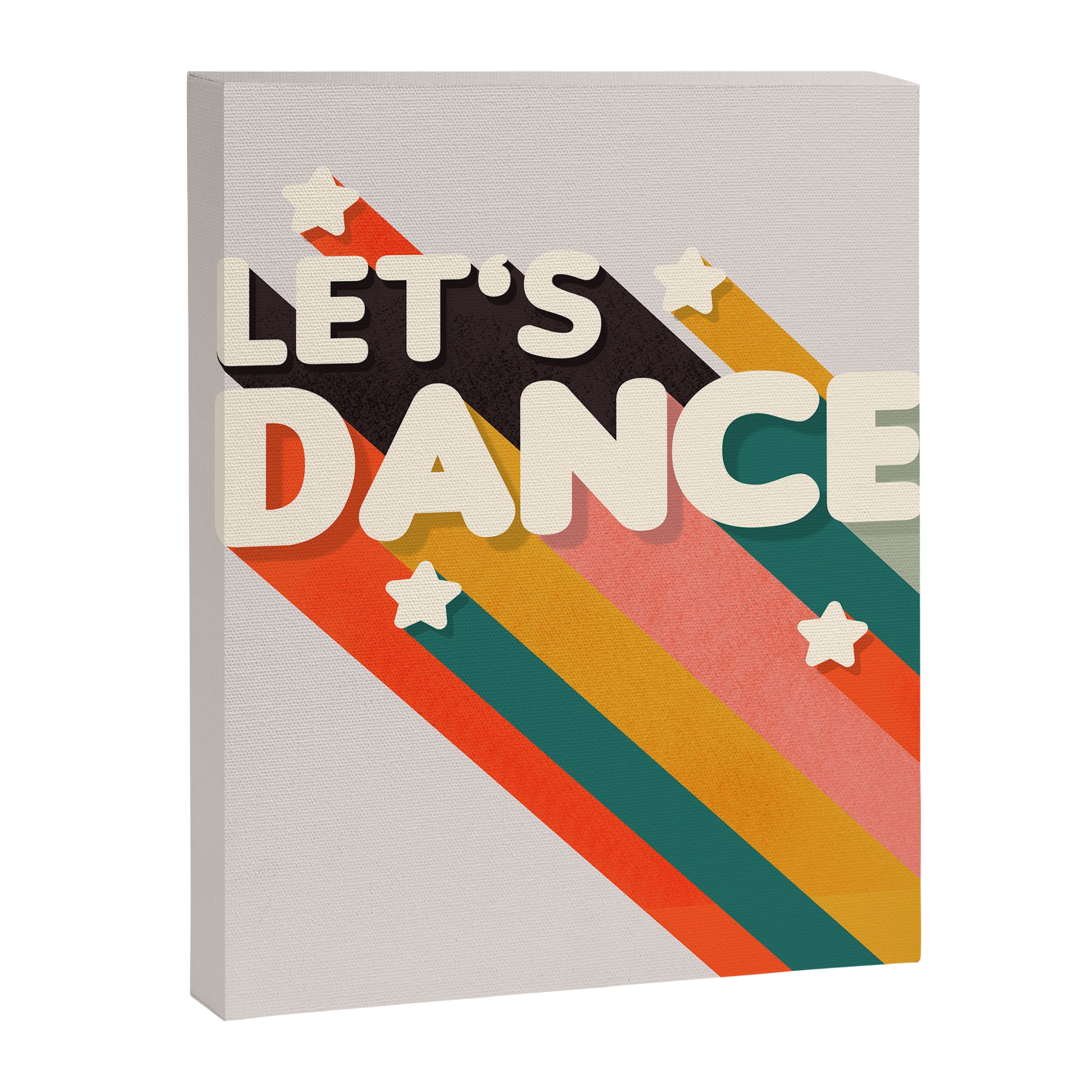 Let's Dance - retro rainbow typography Canvas Print Gallery Image 8
