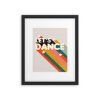 Let's Dance - retro rainbow typography Framed Art Print Gallery Image 6