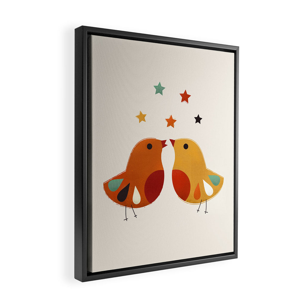 Little Festive Birds Framed Canvas Print Gallery Image 2