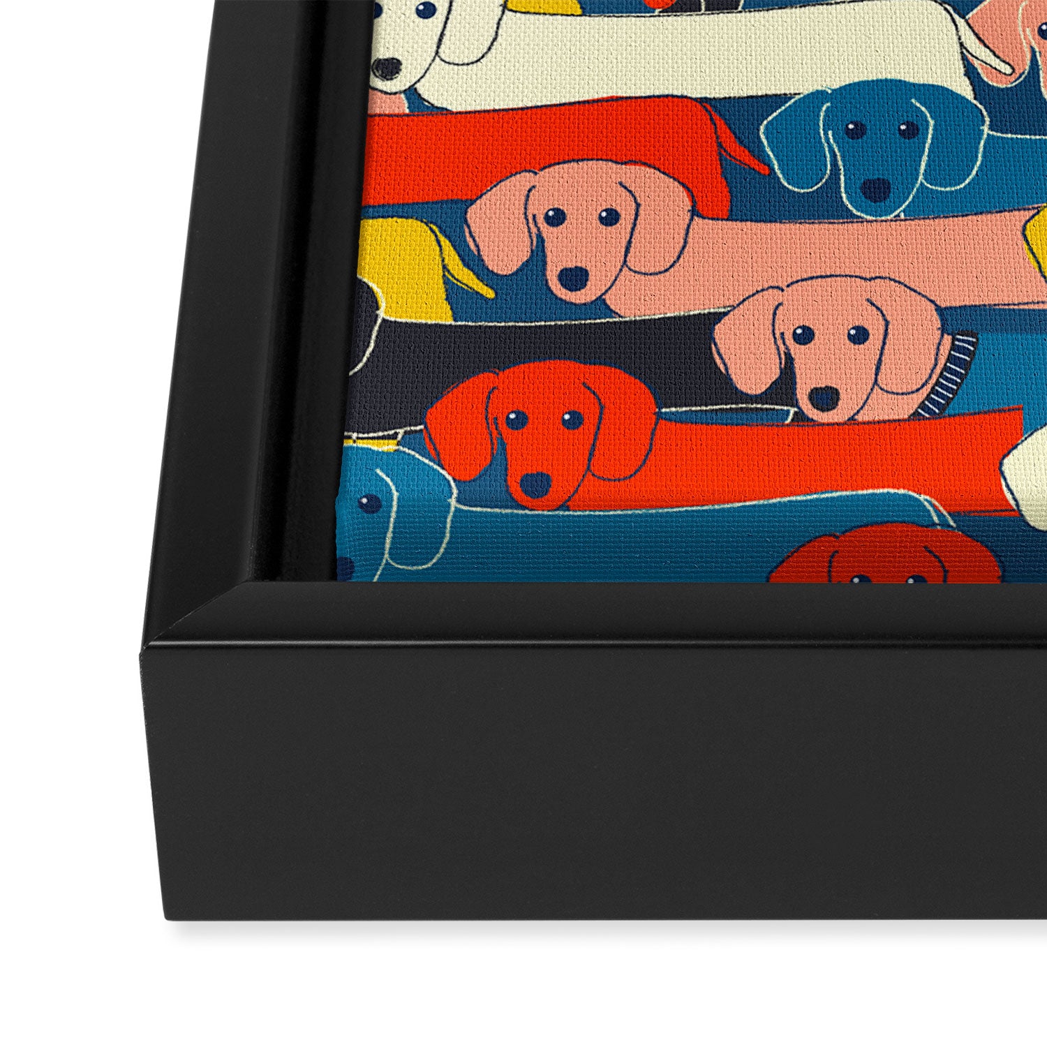 COLORED DOGS PATTERN 2 Framed Canvas Print Gallery Image 3