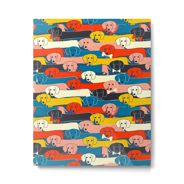 COLORED DOGS PATTERN 2 Metal Print Gallery Image 1