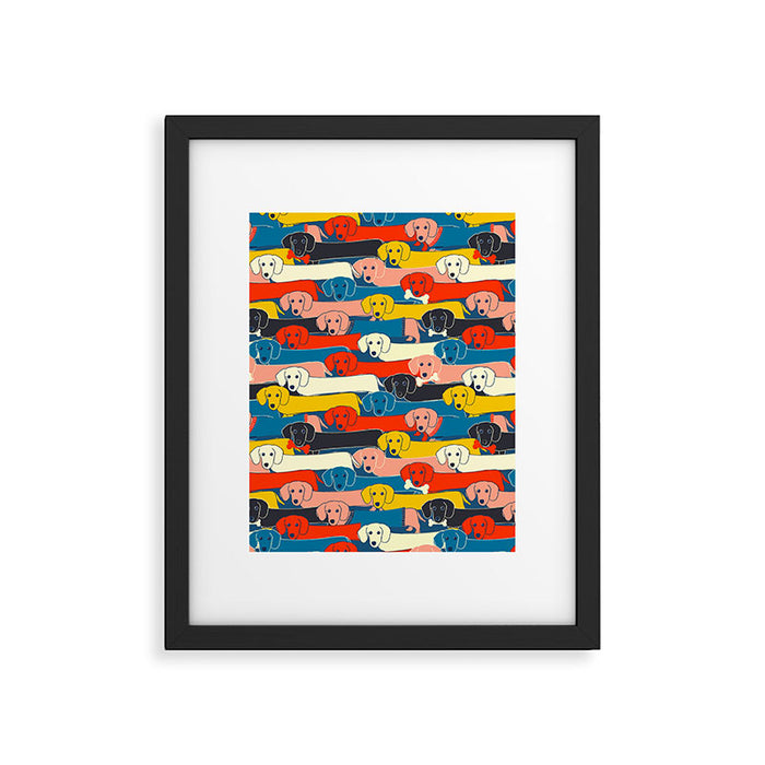 COLORED DOGS PATTERN 2 Framed Art Print Gallery Image 1