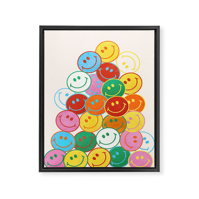 Lots of Smileys Framed Canvas Print Gallery Image 1