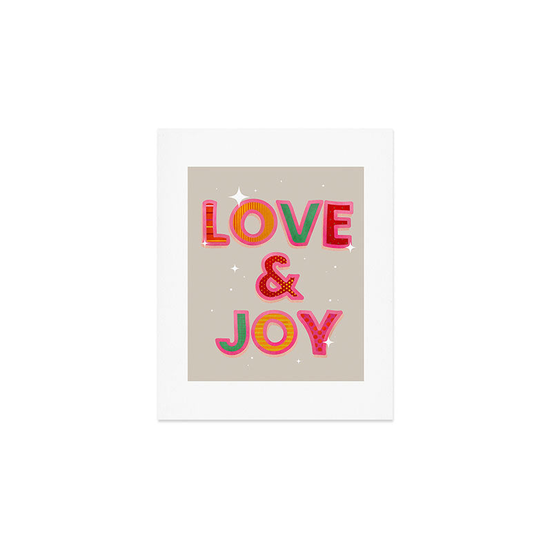 LOVE & JOY Festive Letters Art Print Gallery Image 1