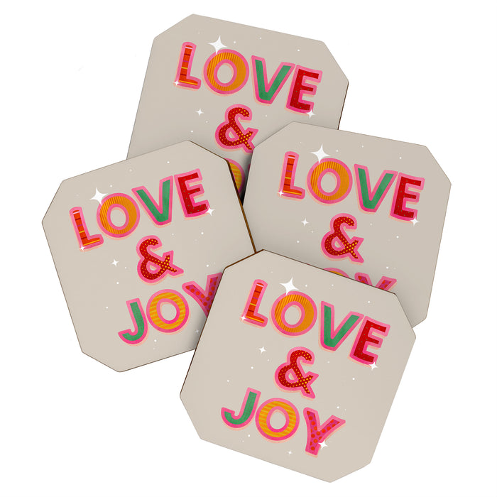 LOVE & JOY Festive Letters Coaster Gallery Image 1