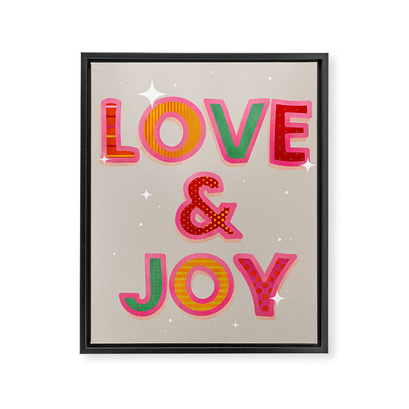 LOVE & JOY Festive Letters Framed Canvas Print Gallery Image 8