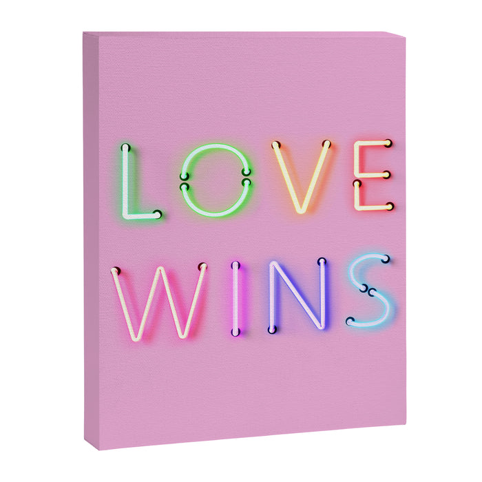 LOVE WINS - Rainbow Neon Canvas Print Gallery Image 1