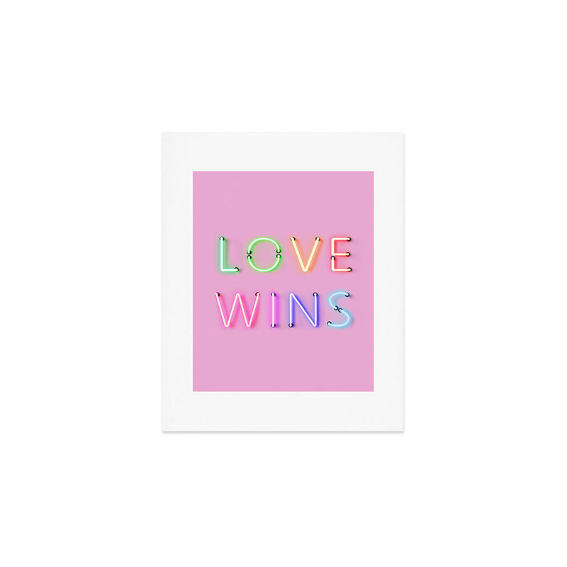 LOVE WINS - Rainbow Neon Art Print Gallery Image 1