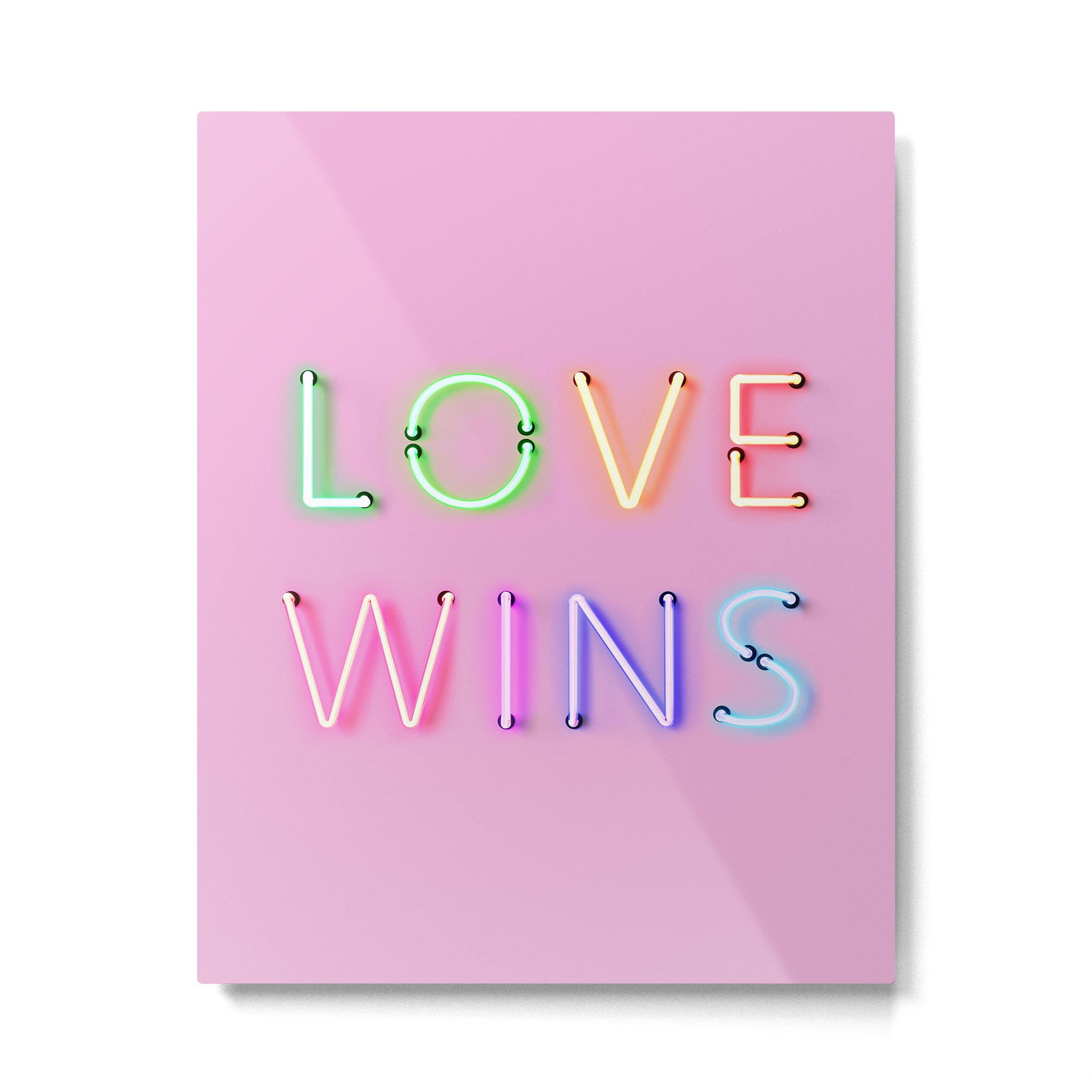 LOVE WINS - Rainbow Neon Metal Print Gallery Image 6