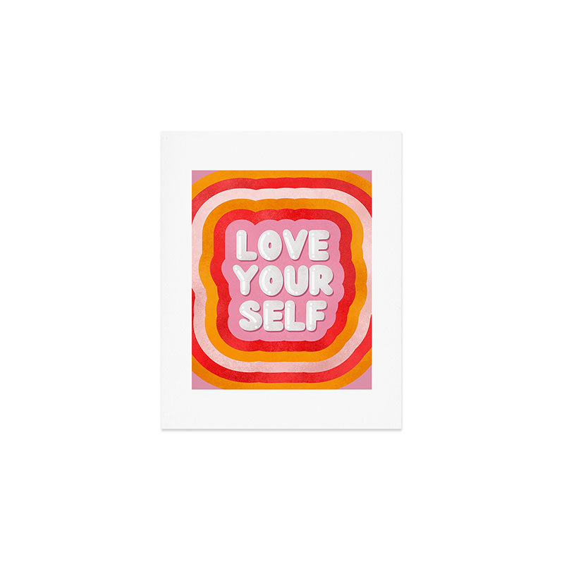 Love Yourself retro type Art Print Gallery Image 1